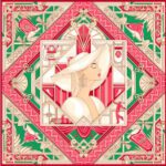 Халат вафельный женский Boho Kimono, зеленая мята — 8 марта с логотипом