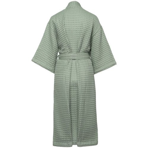 Халат вафельный женский Boho Kimono, зеленая мята — 8 марта с логотипом