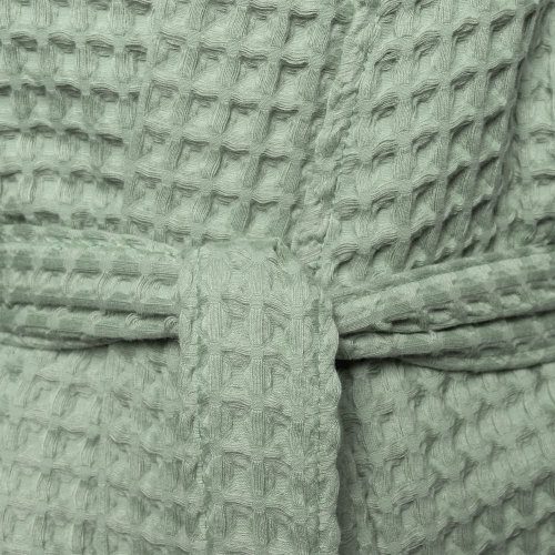 Халат вафельный женский Boho Kimono, зеленая мята — 8 марта с логотипом