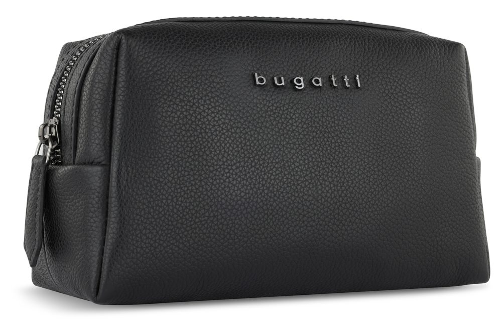 Косметичка BUGATTI Bella, чёрная, воловья кожа/полиэстер, 19х8,5х11 см — Сумки женские с логотипом
