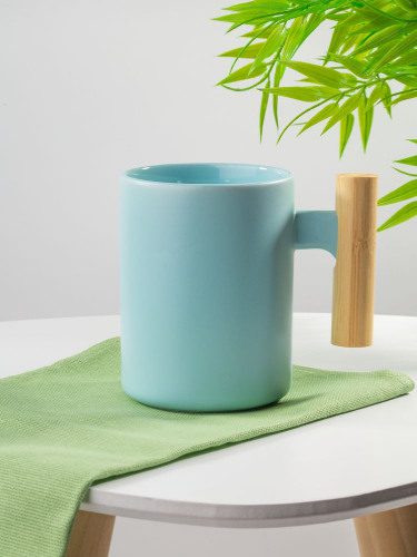 Кружка для сублимационной печати Ecogrami, голубая — 8 марта с логотипом