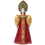Подарочный набор: кукла фарфоровая, чай Малина с мятой, красный — 8 марта с логотипом