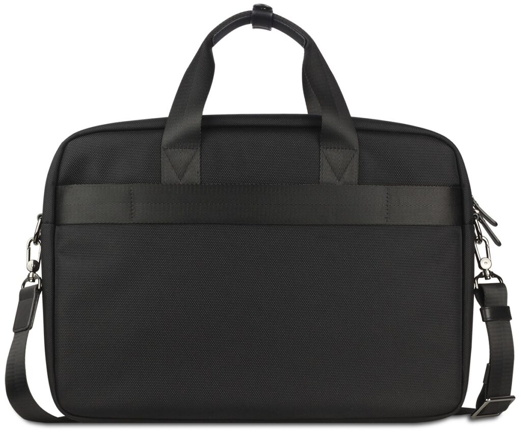 Портфель мужской BUGATTI Nero 15», чёрный, нейлон 1680D/кожа, 42х10х30 см — Сумки женские с логотипом