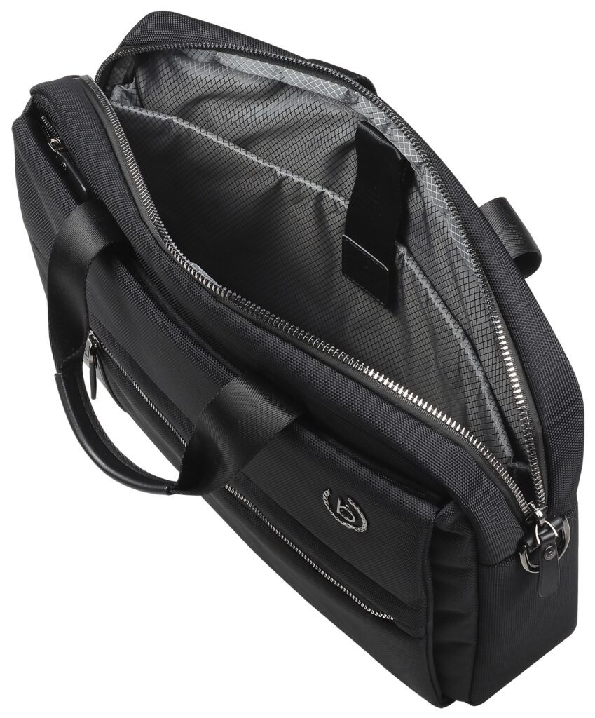 Портфель мужской BUGATTI Nero 15», чёрный, нейлон 1680D/кожа, 42х10х30 см — Сумки женские с логотипом