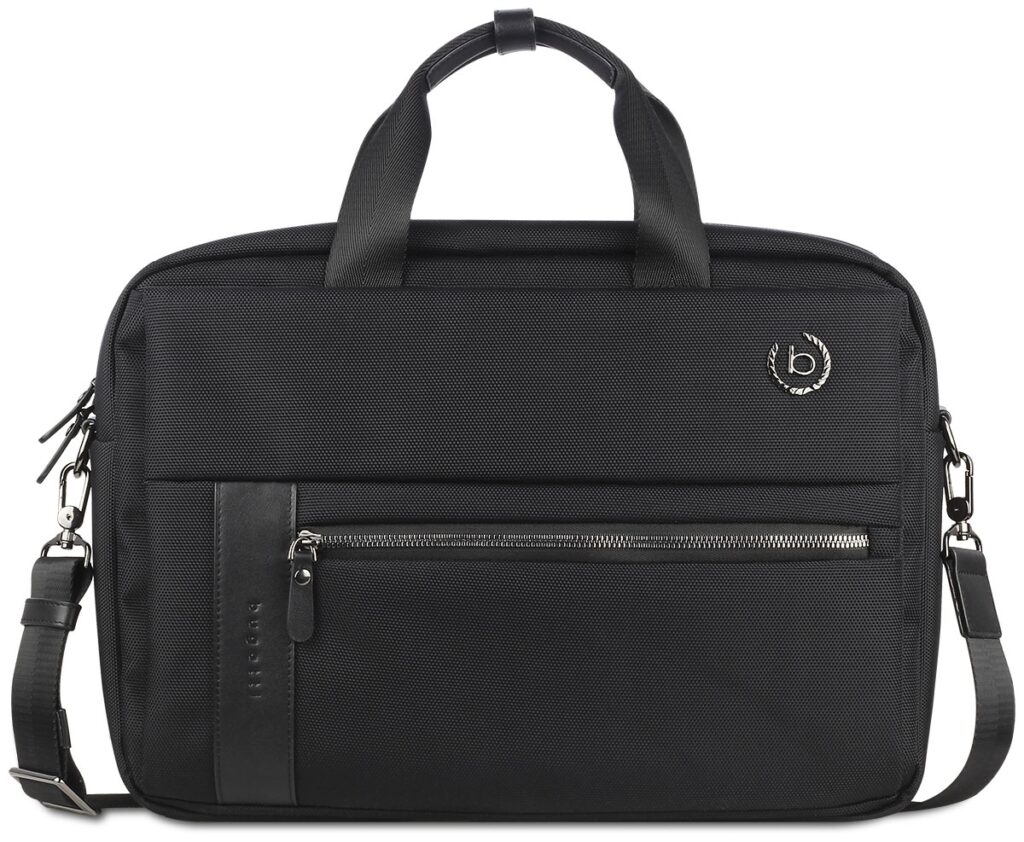 Портфель мужской BUGATTI Nero 15», чёрный, нейлон 1680D/кожа, 42х10х30 см — Сумки женские с логотипом