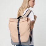 Рюкзак coolStuff Plus, бежевый с темно-синим — 8 марта с логотипом