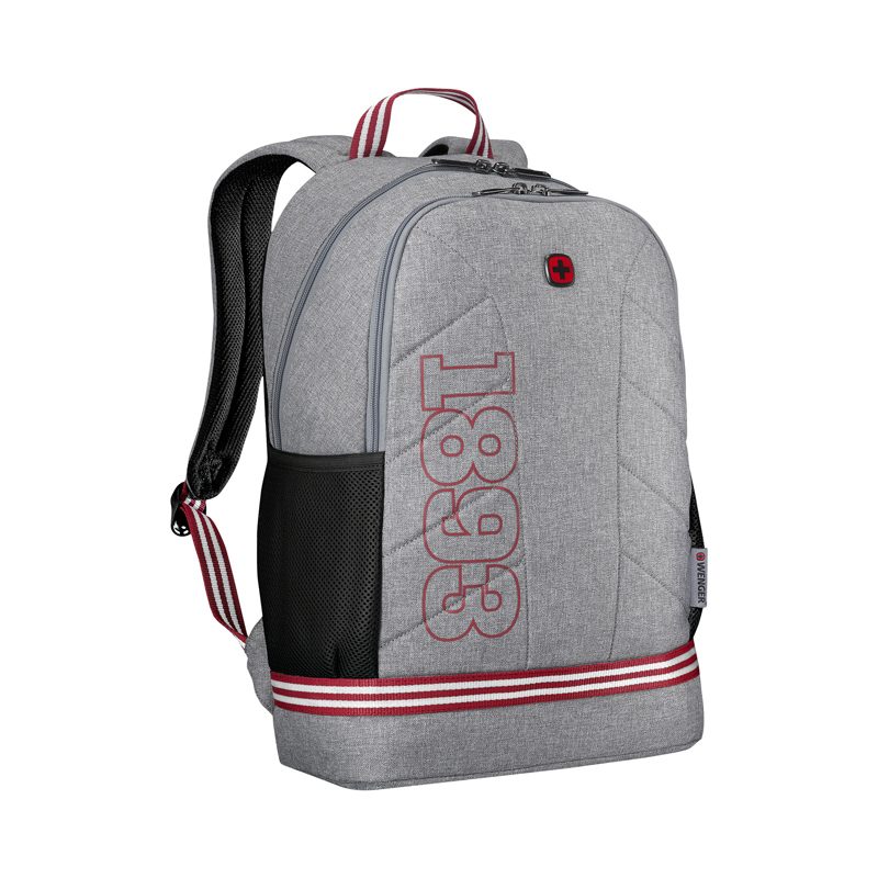 Рюкзак WENGER Collegiate Quadma 16”, серый, 100% полиэстер, 33х17х43 см, 22 л — Сумки женские с логотипом