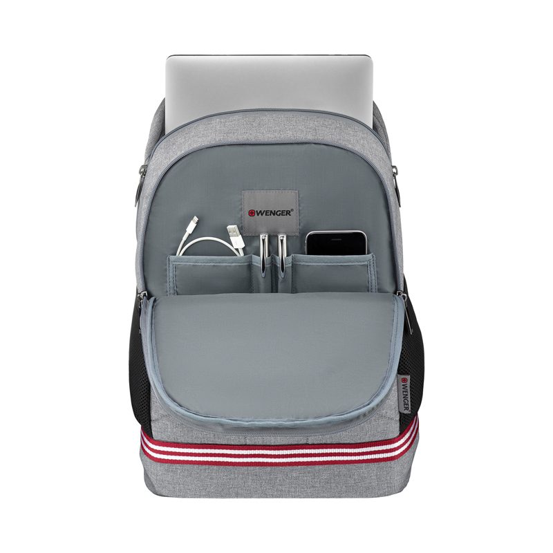 Рюкзак WENGER Collegiate Quadma 16”, серый, 100% полиэстер, 33х17х43 см, 22 л — Сумки женские с логотипом