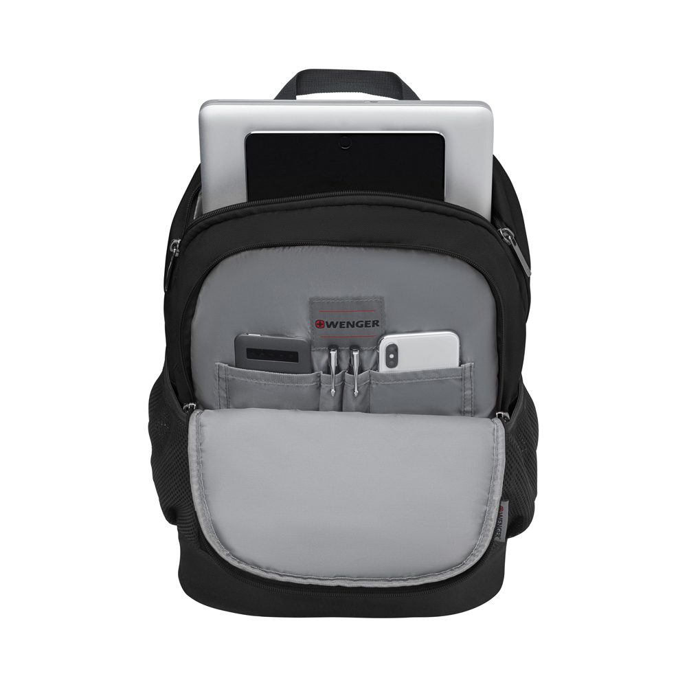 Рюкзак WENGER Quadma 16», черный, полиэстер, 33x17x43 см, 22 л — Сумки женские с логотипом