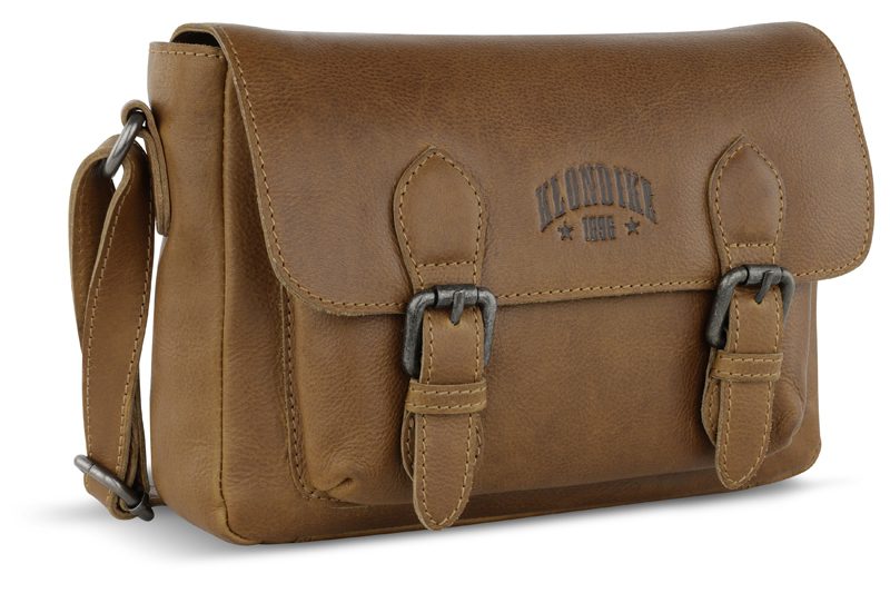 Сумка женская KLONDIKE GOLD «Amber», натуральная кожа в коньячном цвете, 27,5 х 19 х 10 см — Сумки женские с логотипом