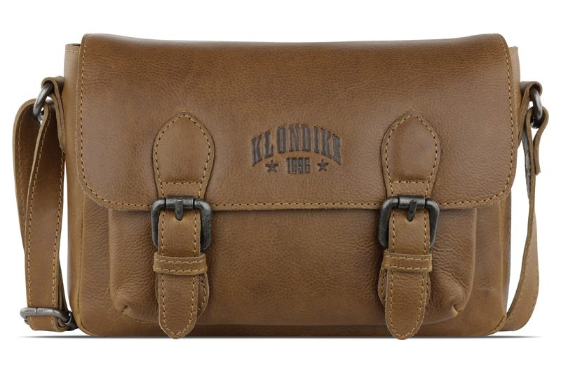 Сумка женская KLONDIKE GOLD «Amber», натуральная кожа в коньячном цвете, 27,5 х 19 х 10 см — Сумки женские с логотипом