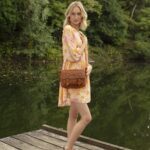 Сумка женская KLONDIKE GOLD «Amber», натуральная кожа в коньячном цвете, 27,5 х 19 х 10 см — Сумки женские с логотипом