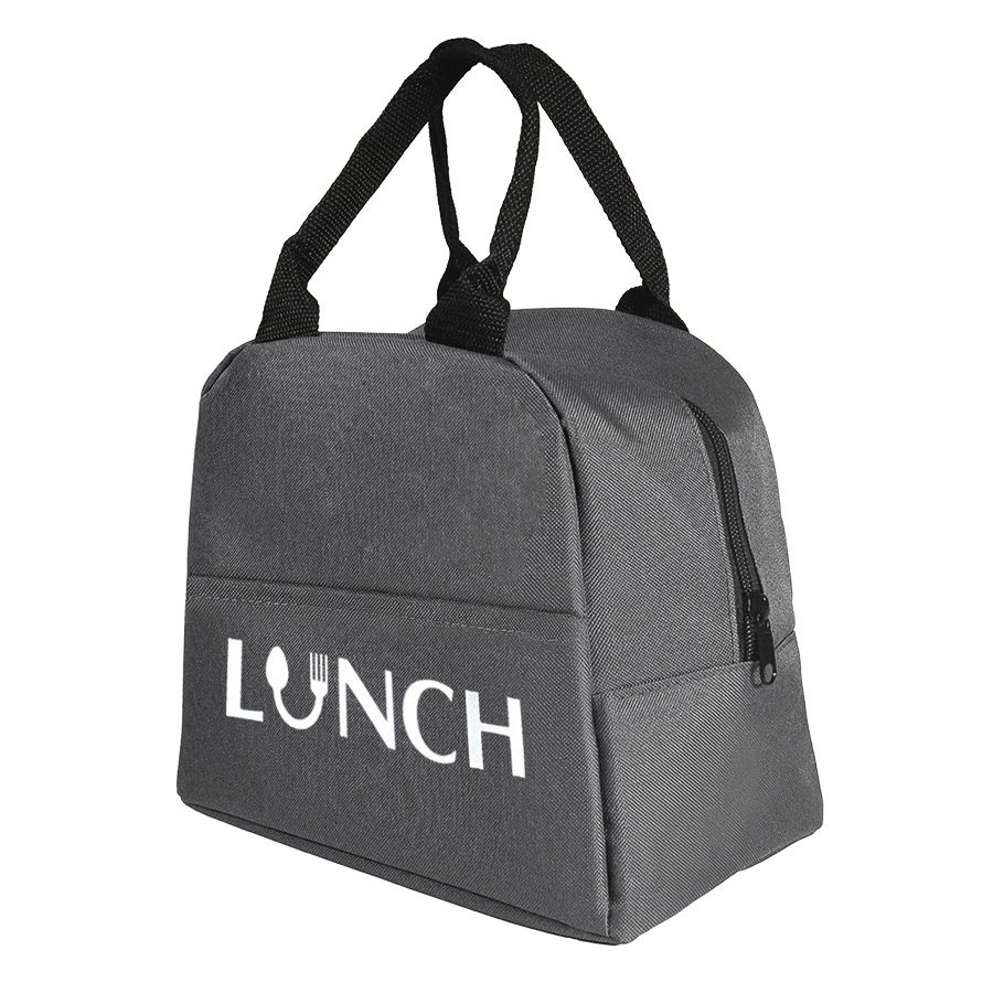 Термосумка «LUNCH», серый, 25 x 21 x 17 см, полиэстер 600D (серый) — Сумки женские с логотипом