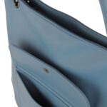 Сумка-хобо BUGATTI Almata, голубая, полиуретан, 41х11х32 см — Сумки женские с логотипом