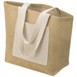 Сумка Jute джутовая с широким дном и карманом — Сумки женские с логотипом