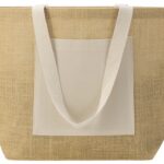 Сумка Jute джутовая с широким дном и карманом — Сумки женские с логотипом