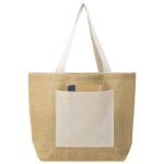 Сумка Jute джутовая с широким дном и карманом — Сумки женские с логотипом