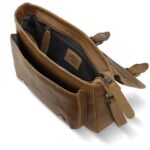 Сумка женская KLONDIKE GOLD «Amber», натуральная кожа в коньячном цвете, 27,5 х 19 х 10 см — Сумки женские с логотипом
