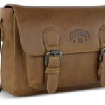 Сумка женская KLONDIKE GOLD «Amber», натуральная кожа в коньячном цвете, 27,5 х 19 х 10 см — Сумки женские с логотипом